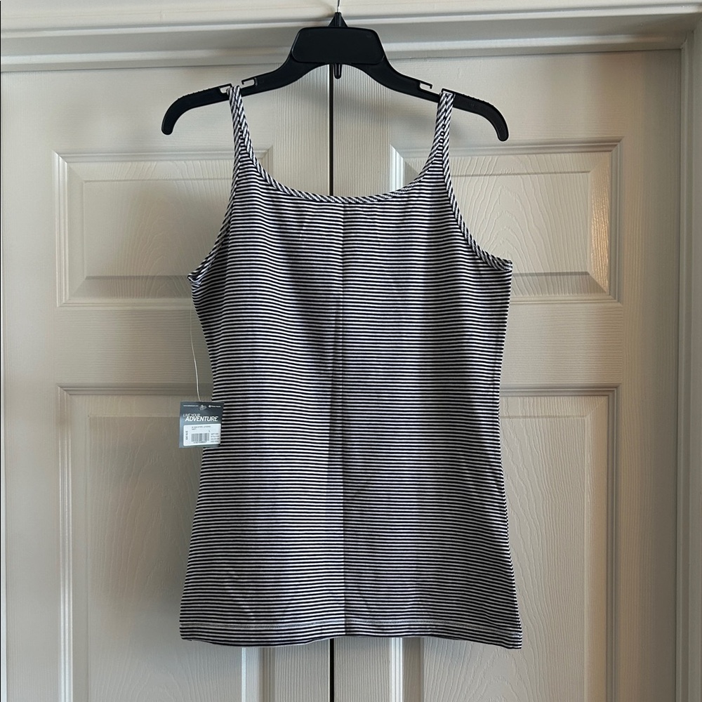 NWT: Eddie Bauer Sport Black/White and Pink/White Striped Tank Tops - Picture 6 of 10